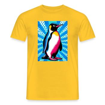 pingouin - T-shirt homme - jaune - Devant - AI Model Male 178 dark (178cm)