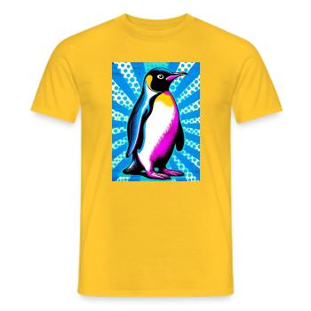 pingouin - T-shirt homme - jaune - Devant - AI Model Male 178 dark (178cm)
