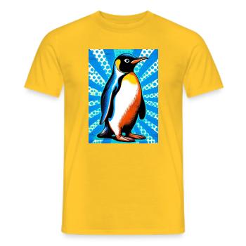 pingouin - T-shirt homme - jaune - Devant - AI Model Male 178 dark (178cm)