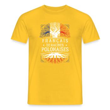 Francais De Racines Polonaises T-Shirt Cadeau H... - T-shirt homme - jaune - Devant - AI Model Male 178 dark (178cm)