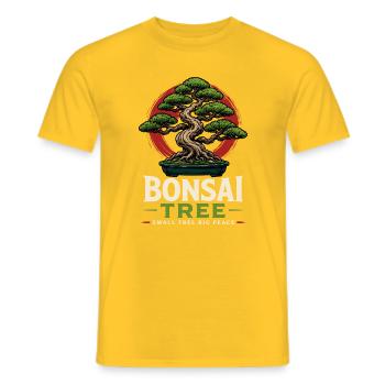 Japanese Bonsai Tree Plant Peace-Pots Bonsai - Men's T-Shirt - yellow - Front - AI Model Male 178 dark (178cm)