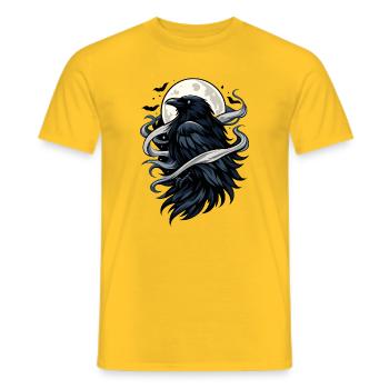 Mondkrähe im Nachtwind - Männer T-Shirt - Gelb - Vorne - AI Model Male 178 dark (178cm)