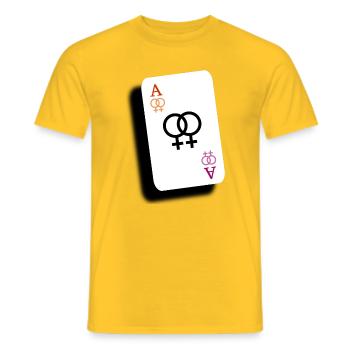 Ass der Lesben - Männer T-Shirt - Gelb - Vorne - AI Model Male 178 dark (178cm)