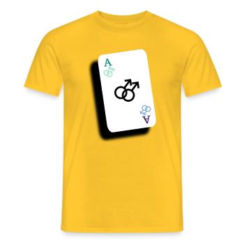 Ace der Schwulen - Männer T-Shirt - Gelb - Vorne - AI Model Male 178 dark (178cm)