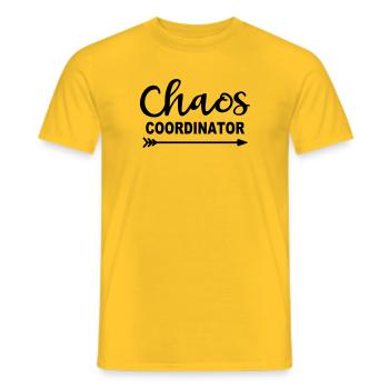 Chaos Coordinator Manager Boss Boss Mama Papa Office - Men's T-Shirt - yellow - Front - AI Model Male 178 dark (178cm)