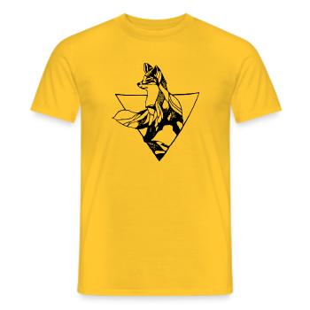 Fox - Men's T-Shirt - yellow - Front - AI Model Male 178 dark (178cm)