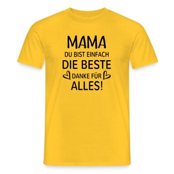 Beste Mutter Danke Mama bedanken Geschenk Herz - Männer T-Shirt - Gelb - Vorne - AI Model Male 178 dark (178cm)