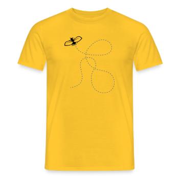 Fliege Gestrichelte Linie - Männer T-Shirt - Gelb - Vorne - AI Model Male 178 dark (178cm)