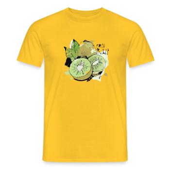 Kiwi Sketch - Männer T-Shirt - Gelb - Vorne - AI Model Male 178 dark (178cm)