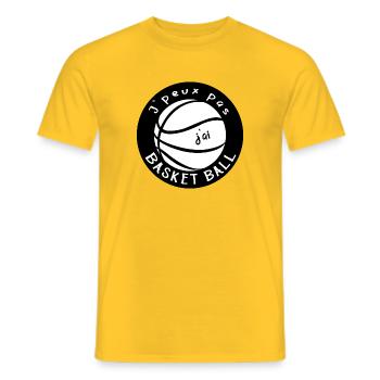 J peux pas j ai basket ball - Humour - T-shirt homme - jaune - Devant - AI Model Male 178 dark (178cm)