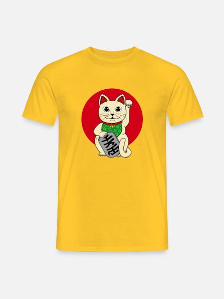 Lucky Cat - Men's T-Shirt - yellow