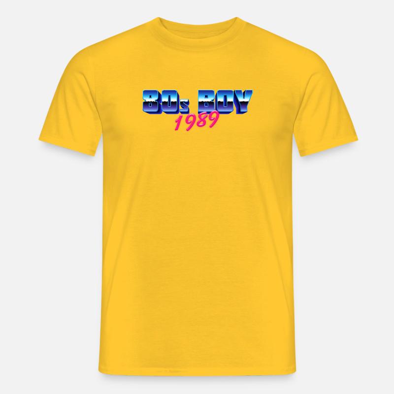 80's Boy 1989, Geburtsshirt - Männer T-Shirt - Gelb