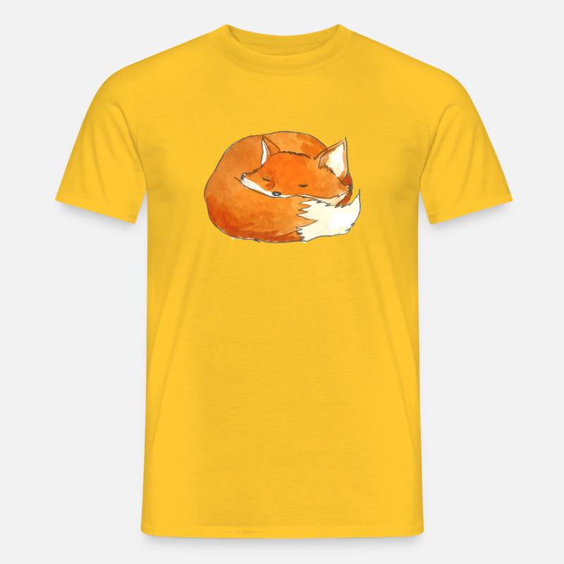 Foxy sleeping - Männer T-Shirt - Gelb