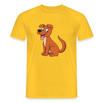 chien - T-shirt homme - jaune - Devant - AI Model Male 178 dark (178cm)
