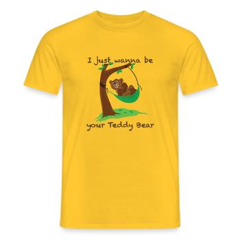 I want to be your teddy bear I just want to be - Men's T-Shirt - yellow - Front - AI Model Male 178 dark (178cm)