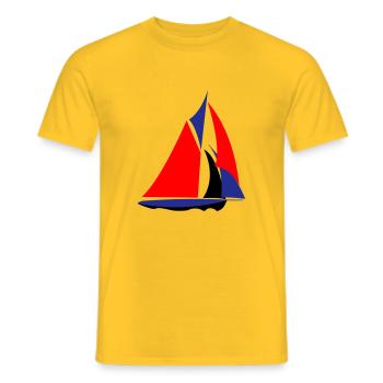 Französisches Segelboot - Männer T-Shirt - Gelb - Vorne - AI Model Male 178 dark (178cm)