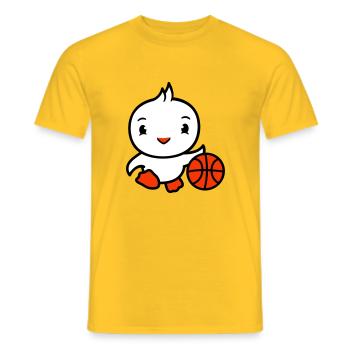 oiseau basket-ball jouer amusant ballon sports dribble - T-shirt homme - jaune - Devant - AI Model Male 178 dark (178cm)