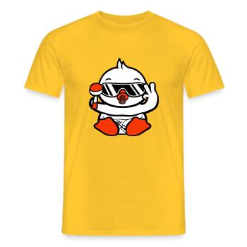 oiseau bébé enfant hochet couche lunettes de soleil paix - T-shirt homme - jaune - Devant - AI Model Male 178 dark (178cm)