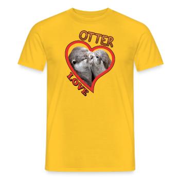 Otter Love, Otter Love, Valentine's Day, Animals - Men's T-Shirt - yellow - Front - AI Model Male 178 dark (178cm)