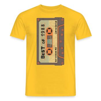 1988 Anniversaire - T-shirt homme - jaune - Devant - AI Model Male 178 dark (178cm)