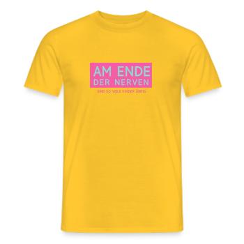 Am Ende der Nerven..... - Männer T-Shirt - Gelb - Vorne - AI Model Male 178 dark (178cm)