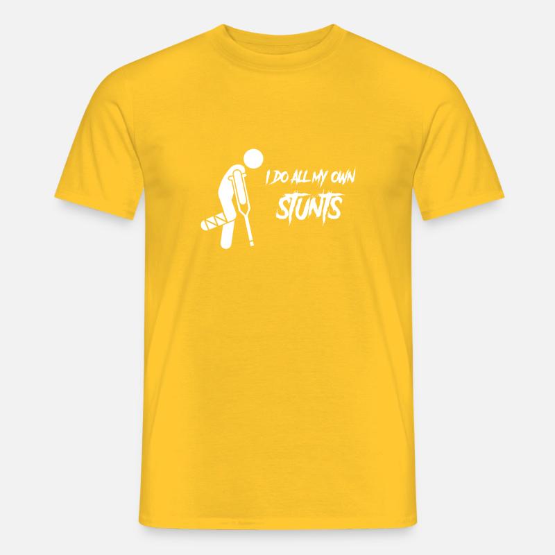 Ich mache alle meine eigenen Stunts - Männer T-Shirt - Gelb