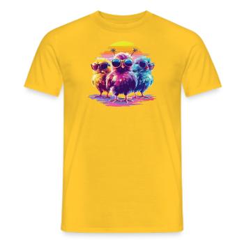 Des moments citadins branchés avec des filles, une mode amusante et élégante - T-shirt homme - jaune - Devant - AI Model Male 178 dark (178cm)