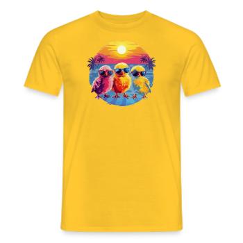 Stylish City Fashion: Sunset Chick - Men's T-Shirt - yellow - Front - AI Model Male 178 dark (178cm)