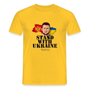 Montenegro Ukraine T-Shirt - Men's T-Shirt - yellow - Front - AI Model Male 178 dark (178cm)