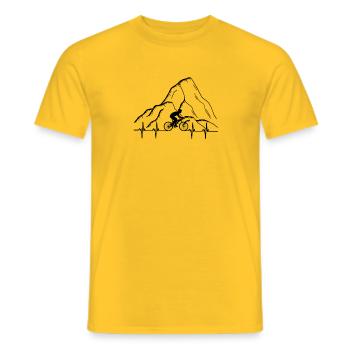 Mountain bike - Men's T-Shirt - yellow - Front - AI Model Male 178 dark (178cm)