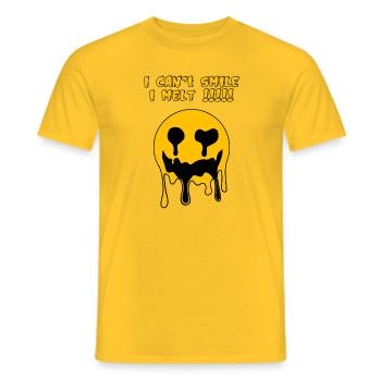 Smiling face that melts - Men's T-Shirt - yellow - Front - AI Model Male 178 dark (178cm)