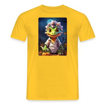 Halloween Dino Blankovorlage 7.0 - Männer T-Shirt - Gelb - Vorne - AI Model Male 178 dark (178cm)