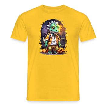 Halloween Dino Blankovorlage 8.0 - Männer T-Shirt - Gelb - Vorne - AI Model Male 178 dark (178cm)