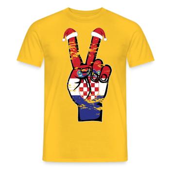 Kroatien Flagge Weihnachten Peace Symbol used - Männer T-Shirt - Gelb - Vorne - AI Model Male 178 dark (178cm)