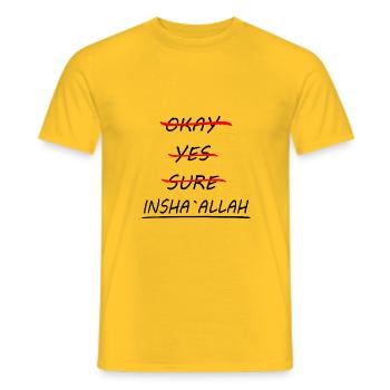 Inshallah - Männer T-Shirt - Gelb - Vorne - AI Model Male 178 dark (178cm)
