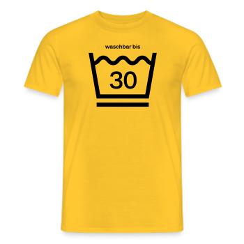 Waschbar bis 30 Grad - Männer T-Shirt - Gelb - Vorne - AI Model Male 178 dark (178cm)