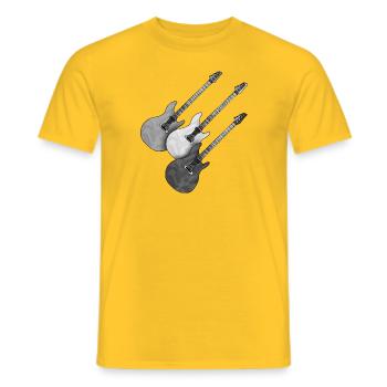Gitarren - Männer T-Shirt - Gelb - Vorne - AI Model Male 178 dark (178cm)