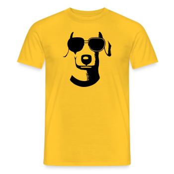 Dachshund Dog Dogs Sunglasses Cool Vector 4 - Men's T-Shirt - yellow - Front - AI Model Male 178 dark (178cm)
