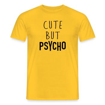 Cute But Psycho - sweet but crazy crazy - Men's T-Shirt - yellow - Front - AI Model Male 178 dark (178cm)
