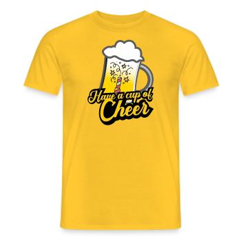 Cup of cheer beer beer xmas Christmas christmas - Men's T-Shirt - yellow - Front - AI Model Male 178 dark (178cm)
