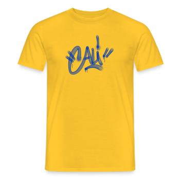 Ali Graffiti Name - Men's T-Shirt - yellow - Front - AI Model Male 178 dark (178cm)