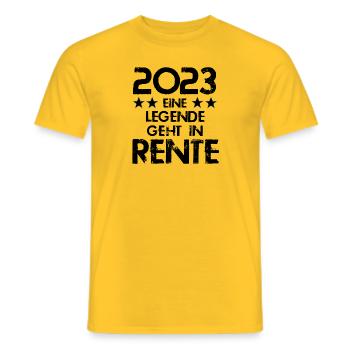 2023 eine Legende geht in Rente - Männer T-Shirt - Gelb - Vorne - AI Model Male 178 dark (178cm)