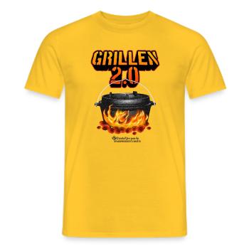 Dutch Oven Grillen 2.0 - Männer T-Shirt - Gelb - Vorne - AI Model Male 178 dark (178cm)