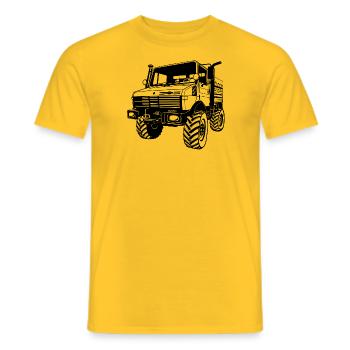 Unimog - Oldtimer - Offroad - Dispositif moteur universel - T-shirt homme - jaune - Devant - AI Model Male 178 dark (178cm)