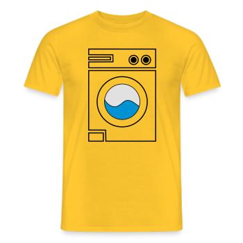 Washing machine - Men's T-Shirt - yellow - Front - AI Model Male 178 dark (178cm)
