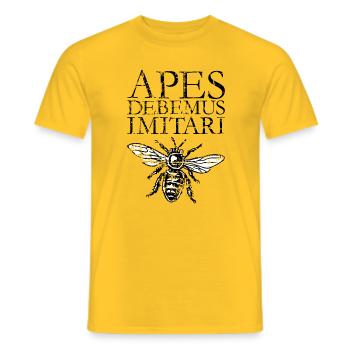 APES DEBEMUS IMITARI Beekeeper Quote Design - T-shirt homme - jaune - Devant - AI Model Male 178 dark (178cm)