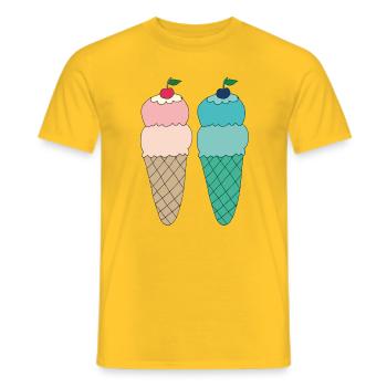 Ice variations 2 times - Men's T-Shirt - yellow - Front - AI Model Male 178 dark (178cm)