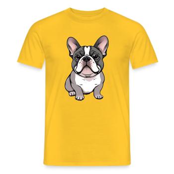French Bulldog - Men's T-Shirt - yellow - Front - AI Model Male 178 dark (178cm)