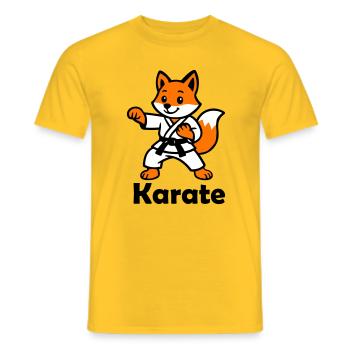 Karate Fox - Men's T-Shirt - yellow - Front - AI Model Male 178 dark (178cm)