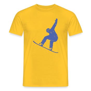 Minimalist Snowboard Silhouette Winter Sports - Men's T-Shirt - yellow - Front - AI Model Male 178 dark (178cm)